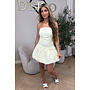 YELLOW - 'NOVELLA DRESS' - BALLOON SKIRT STRAPLESS DRESS