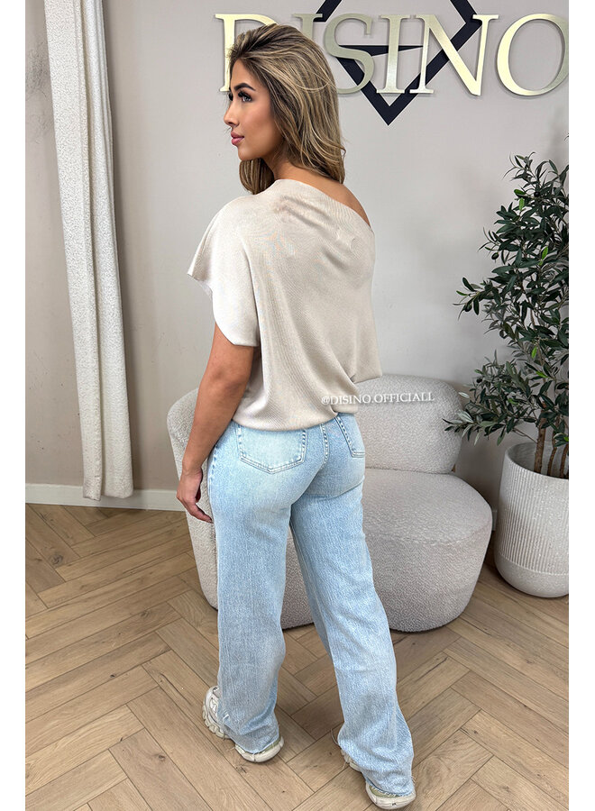 LIGHT BLUE VINTAGE - 'VANCOUVER' - STRETCH EXTRA LONG WIDE LEG JEANS