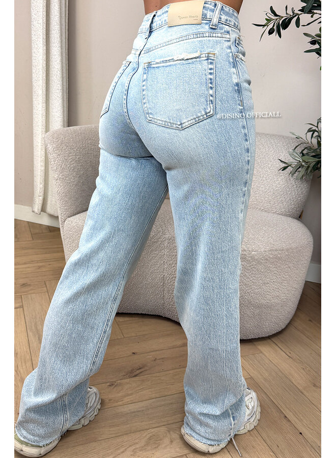 LIGHT BLUE VINTAGE - 'VANCOUVER' - STRETCH EXTRA LONG WIDE LEG JEANS