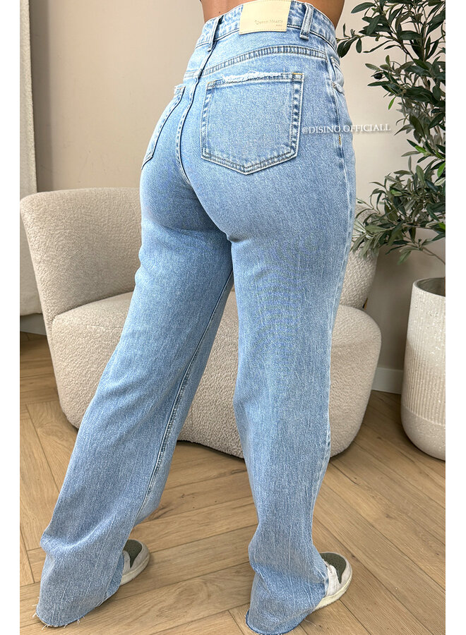 BLUE - 'VANCOUVER' - STRETCH EXTRA LONG WIDE LEG JEANS