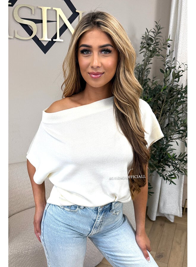 ECRU - 'LUNA TOP' - PREMIUM QUALITY ONE SHOULDER TOP