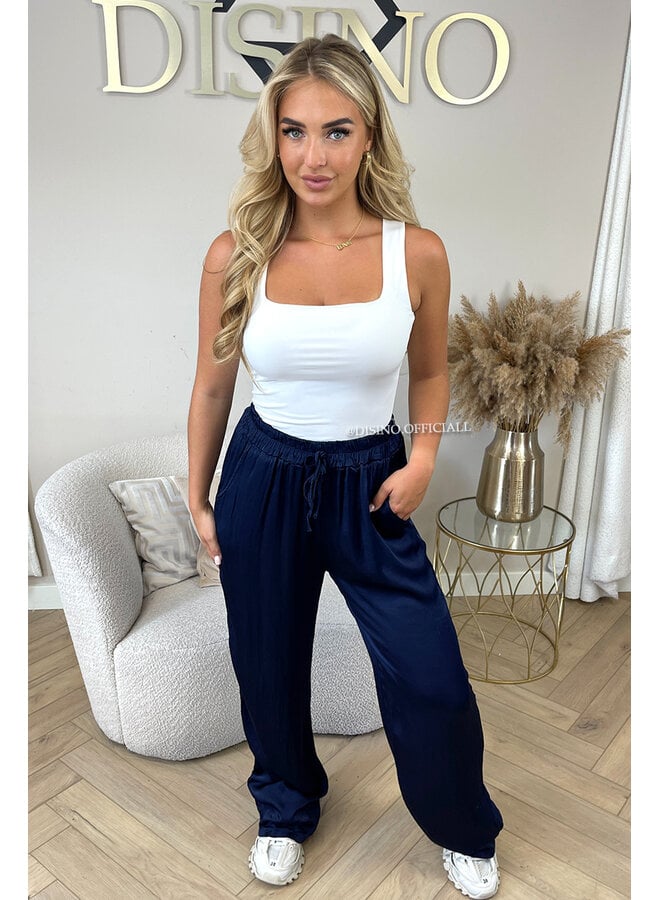 NAVY BLUE - 'SARINA' - PREMIUM QUALITY SILKY COMFY PANTS