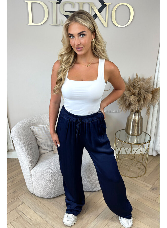 NAVY BLUE - 'SARINA' - PREMIUM QUALITY SILKY COMFY PANTS