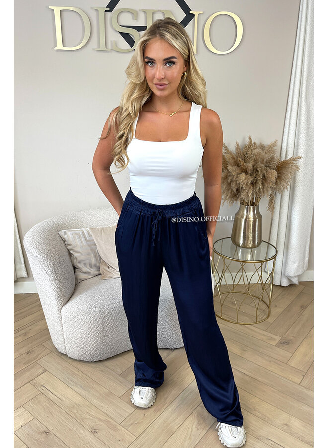 NAVY BLUE - 'SARINA' - PREMIUM QUALITY SILKY COMFY PANTS