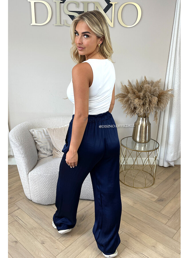 NAVY BLUE - 'SARINA' - PREMIUM QUALITY SILKY COMFY PANTS