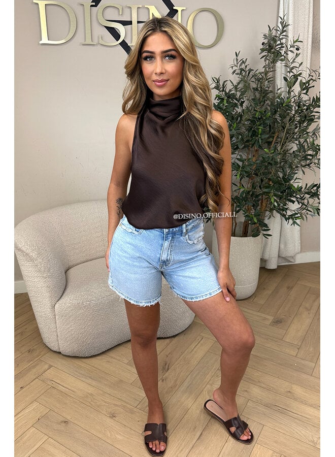 CHOCO - 'MAEVA TOP' - CLASSY SATIN HALTER TOP