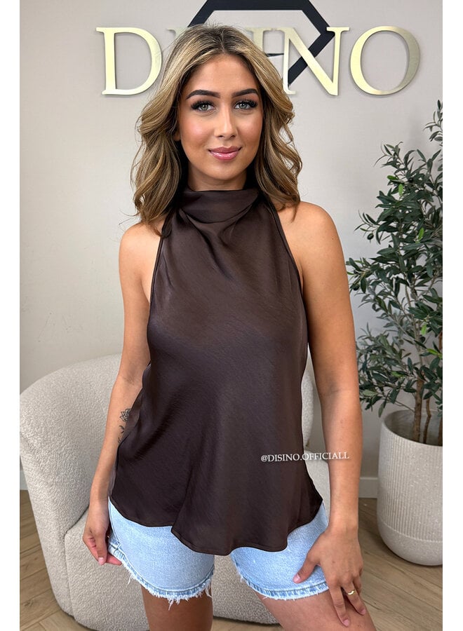 CHOCO - 'MAEVA TOP' - CLASSY SATIN HALTER TOP