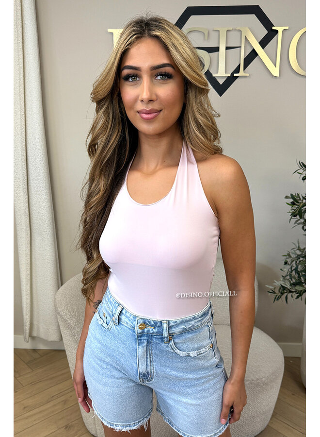 PINK - 'ELISA TOP' - OPEN BACK HALTER TOP