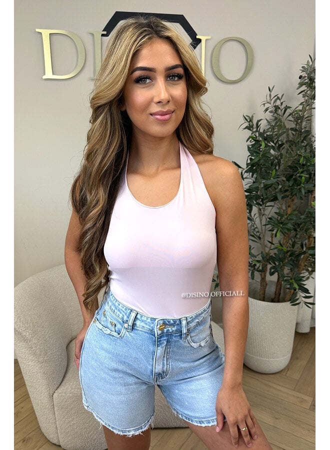 PINK - 'ELISA TOP' - OPEN BACK HALTER TOP