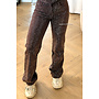 CHOCO - 'CELINA DIAMONDS JEANS' - EXCLUSIVE STRETCH RHINESTONE WIDE LEG JEANS