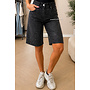 BLACK - 'CELINA DIAMONDS JORT' - EXCLUSIVE STRETCH BERMUDA SHORTS