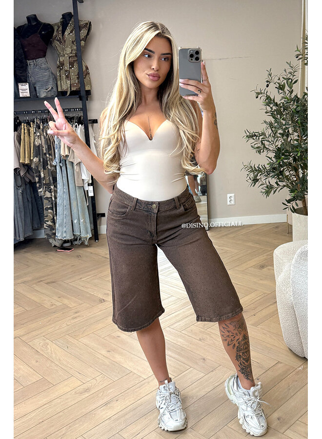 CHOCO - 'AUDREY JORT' - EXCLUSIVE STRETCH DIAMONDS BERMUDA SHORT
