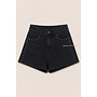 BLACK - 'GRACE SHORT' - SUPER STRETCH STUDS DENIM SHORT