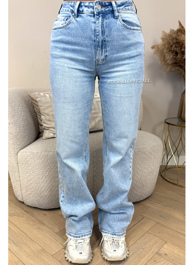 LIGHT BLUE - 'ORLANDO JEANS' - PERFECT WASHING STRETCH WIDE LEG JEANS