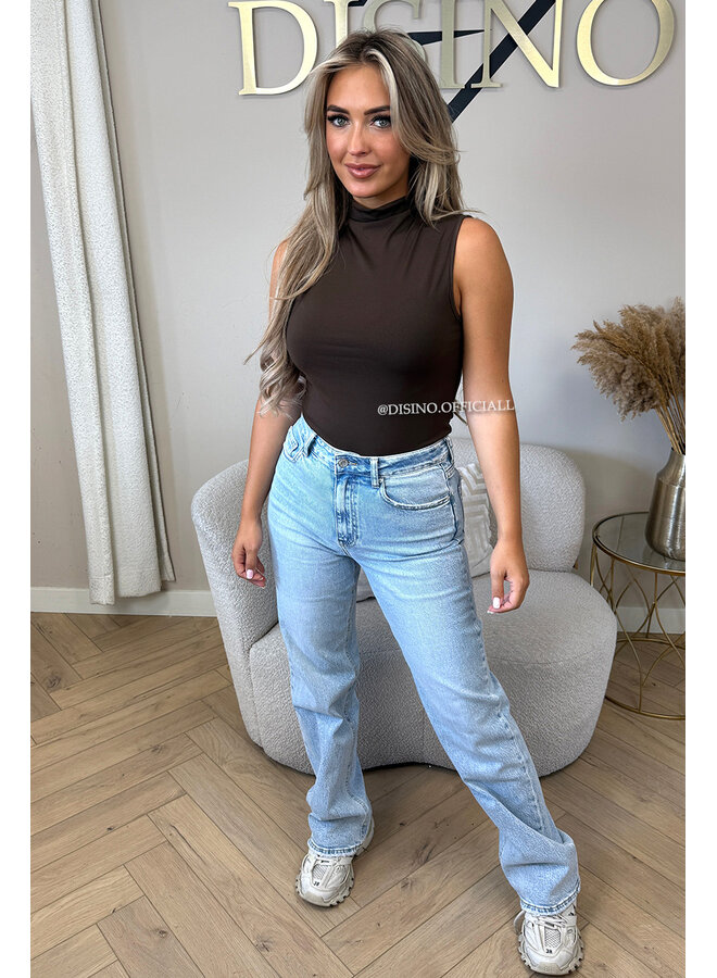 LIGHT BLUE - 'ORLANDO JEANS' - PERFECT WASHING STRETCH WIDE LEG JEANS