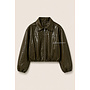 GREEN - 'CHARLY JACKET' - PRETTY LAQUÉ CROPPED JACKET