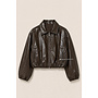BROWN - 'CHARLY JACKET' - PRETTY LAQUÉ CROPPED JACKET