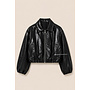 BLACK - 'CHARLY JACKET' - PRETTY LAQUÉ CROPPED JACKET