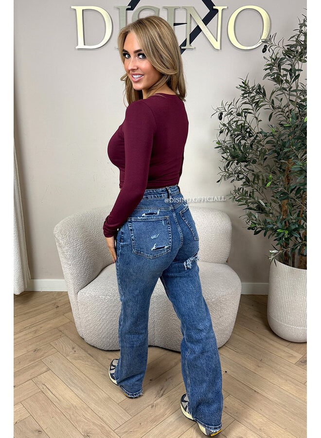 CHERRY - 'BECKY' - PERFECT LONG SLEEVE CROP TOP