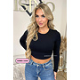 BLACK - 'BECKY' - PERFECT LONG SLEEVE CROP TOP