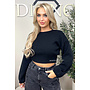 BLACK - 'ILAYDA KNIT' - CROPPED BELL SLEEVE KNIT