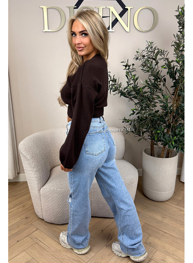 CHOCO - 'ILAYDA KNIT' - CROPPED BELL SLEEVE KNIT