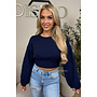 NAVY BLUE - 'ILAYDA KNIT' - CROPPED BELL SLEEVE KNIT