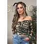 CAMO - 'DAXX TOP' - MESH OFF-SHOULDER CAMO PRINT TOP