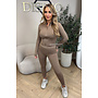 TAUPE - 'KIMMY SET' - SHAPING TWO PIECE SPORT SET