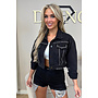 BLACK - 'COACHELLA JACKET' - DIAMONDS OVERSIZED DENIM JACKET