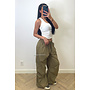 GREEN - 'CHRISSIE PANTS' - PARACHUTE CARGO PANTS