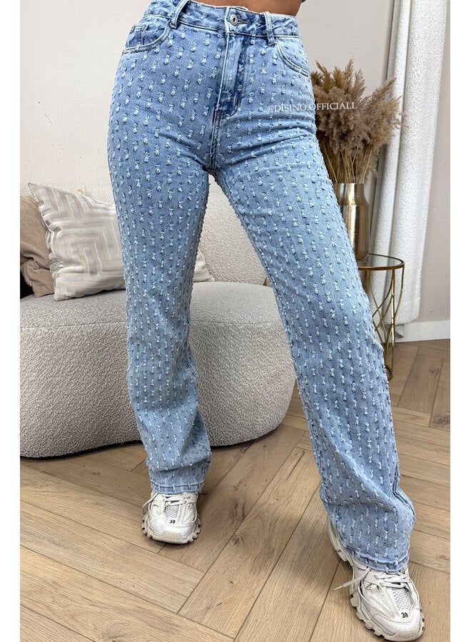 LIGHT BLUE - 'WHITNEY JEANS' - SUPER STRETCH INSPIRED RELIEF  STRAIGHT LEG JEANS