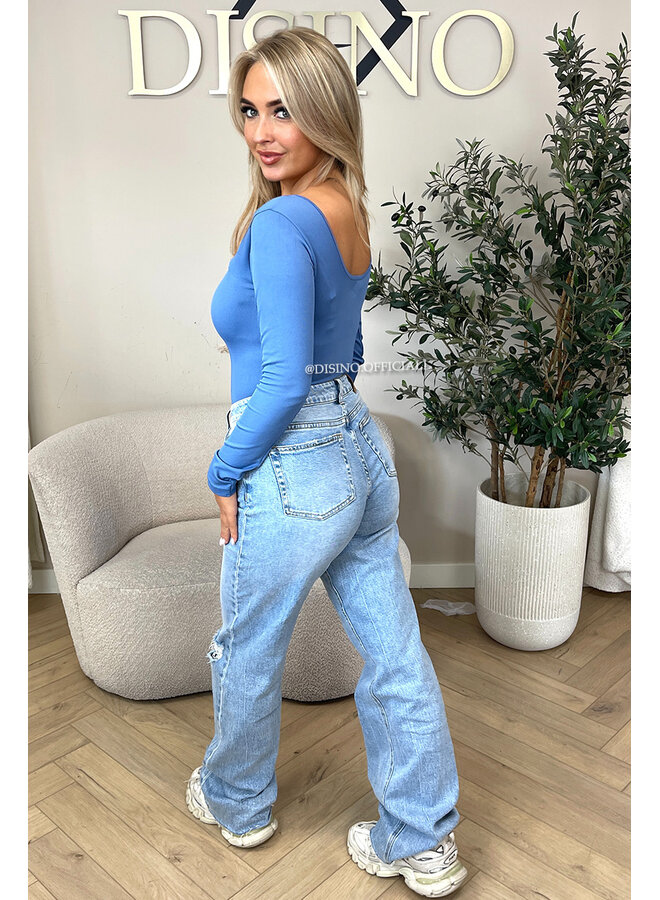 JEANS BLUE - 'JAMILLA BODYSUIT' - SUPER SHAPING RIBBED BODYSUIT