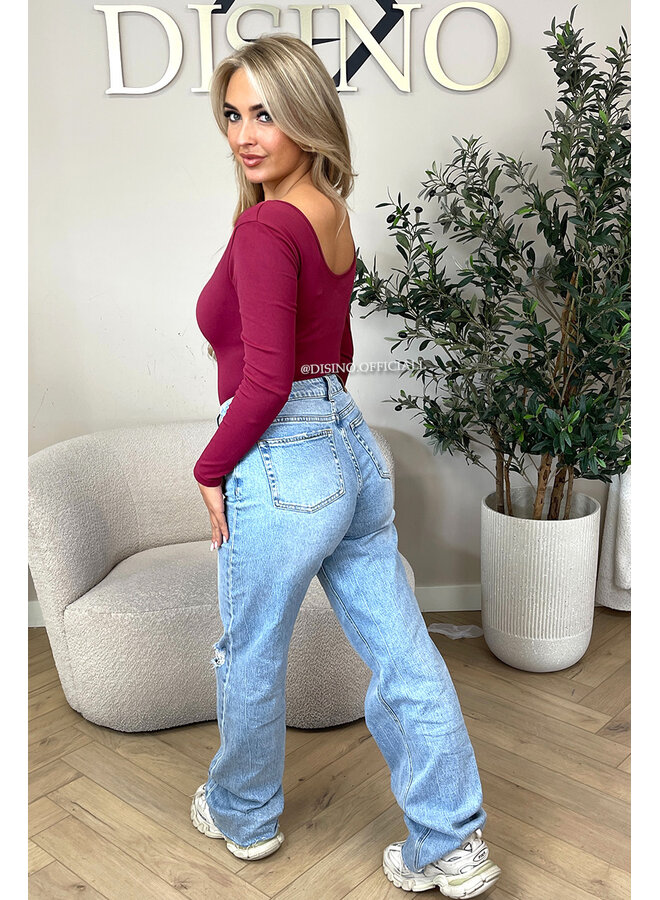 BORDEAUX - 'JAMILLA BODYSUIT' - SUPER SHAPING RIBBED BODYSUIT
