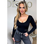 BLACK - 'JAMILLA BODYSUIT' - SUPER SHAPING RIBBED BODYSUIT