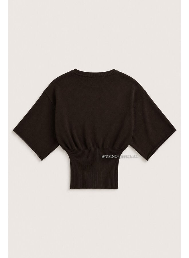 CHOCO - 'ILAYDA SHORTSLEEVE' - SNATCHED BELL SLEEVE KNIT TOP