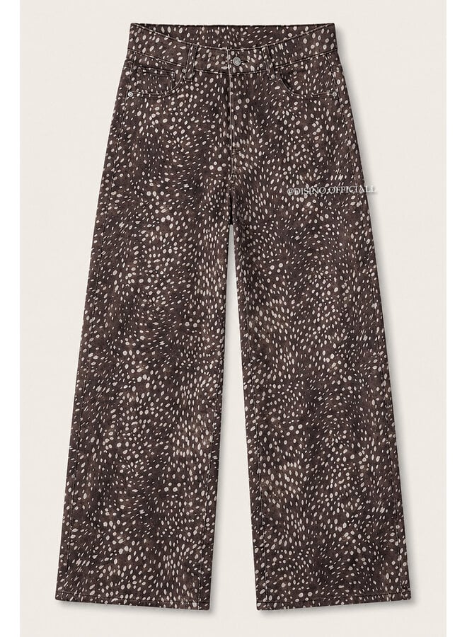 CHOCO - 'BAMBI JEANS' - SUPER STRETCH ANIMAL PRINT WIDE LEG JEANS