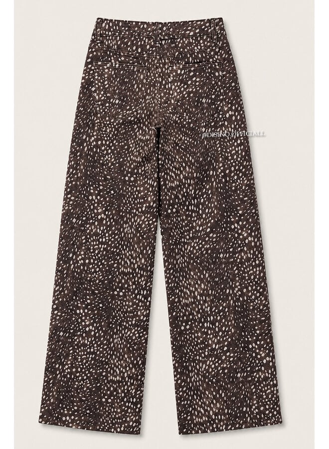 CHOCO - 'BAMBI JEANS' - SUPER STRETCH ANIMAL PRINT WIDE LEG JEANS