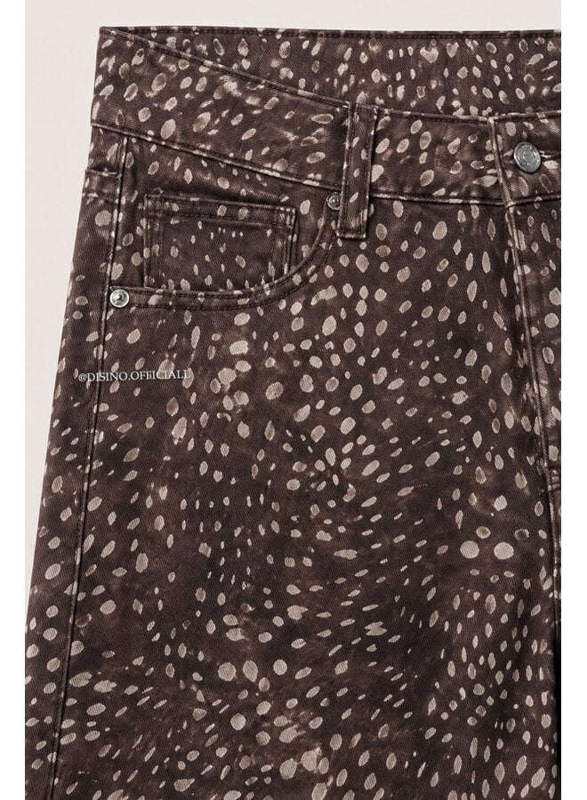 CHOCO - 'BAMBI JEANS' - SUPER STRETCH ANIMAL PRINT WIDE LEG JEANS