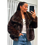 CHOCO - 'SUZE COAT' - FLUFFY FAUX FUR OVERSIZED COAT