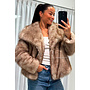 BEIGE - 'SUZE COAT' - FLUFFY FAUX FUR OVERSIZED COAT