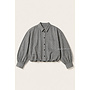 BLACK/WHITE - 'NENA V2 BLOUSE' - CHECKED CROPPED BLOUSE