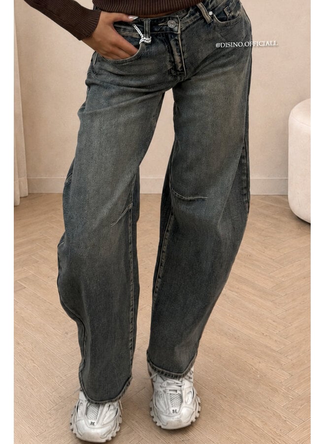 DIRTY WASH - 'WALES JEANS' - STRETCH VIRAL BALLOON LEG JEANS