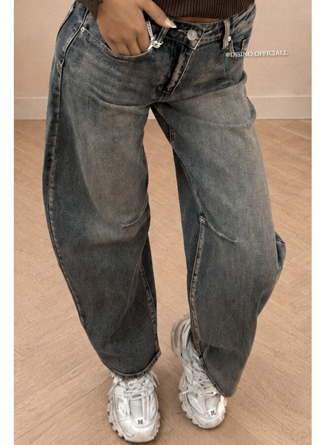 DIRTY WASH - 'WALES JEANS' - STRETCH VIRAL BALLOON LEG JEANS