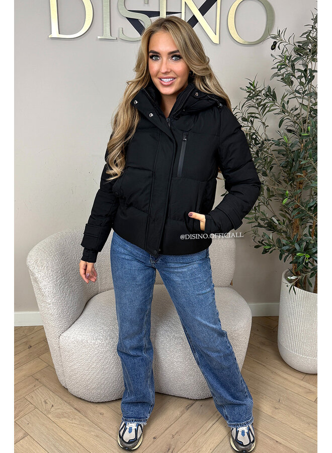 BLACK - 'ZOEY SHORT COAT' - PREMIUM QUALITY WINTER COAT