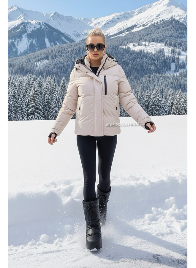 BEIGE - 'ZOEY SHORT COAT' - PREMIUM QUALITY WINTER COAT