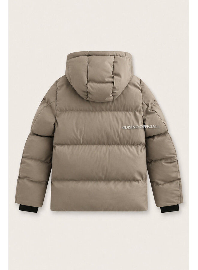 TAUPE - 'ZOEY SHORT COAT' - PREMIUM QUALITY WINTER COAT