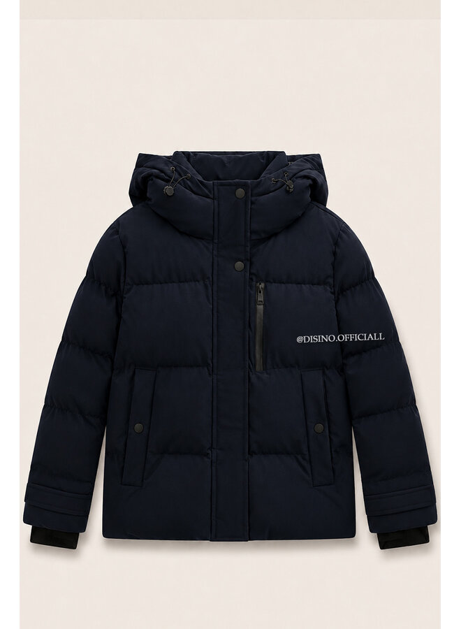 NAVY BLUE - 'ZOEY SHORT COAT' - PREMIUM QUALITY WINTER COAT