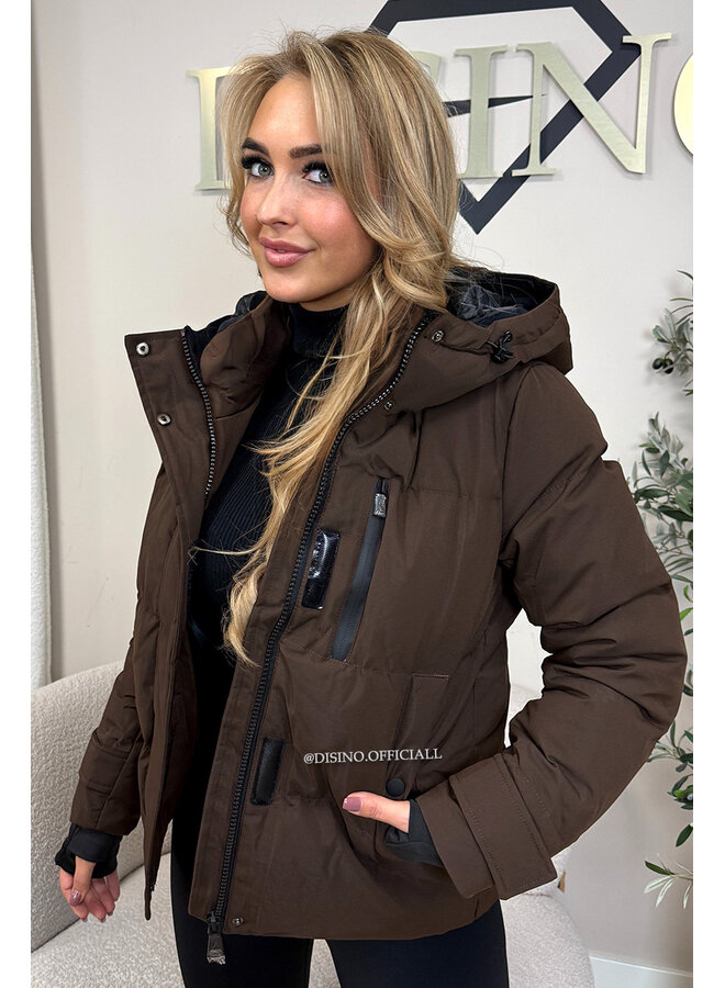 TAUPE - 'ZOEY SHORT COAT' - PREMIUM QUALITY WINTER COAT