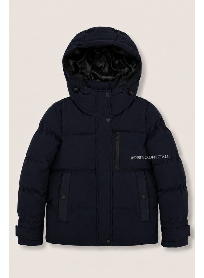 NAVY BLUE - 'ZOEY SHORT COAT' - PREMIUM QUALITY WINTER COAT